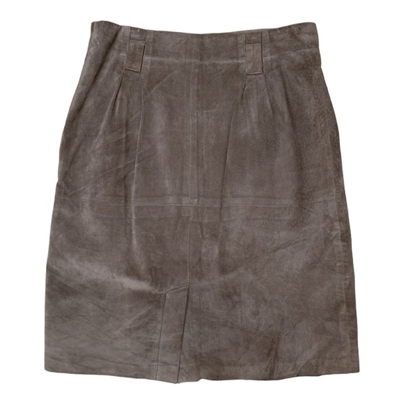 Vintage Evan Davies Brown Pigsuede Pencil Straight Skirt Size 12 Knee Length - Picture 2 of 6